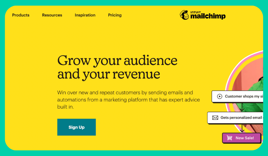 Mailchimp homepage