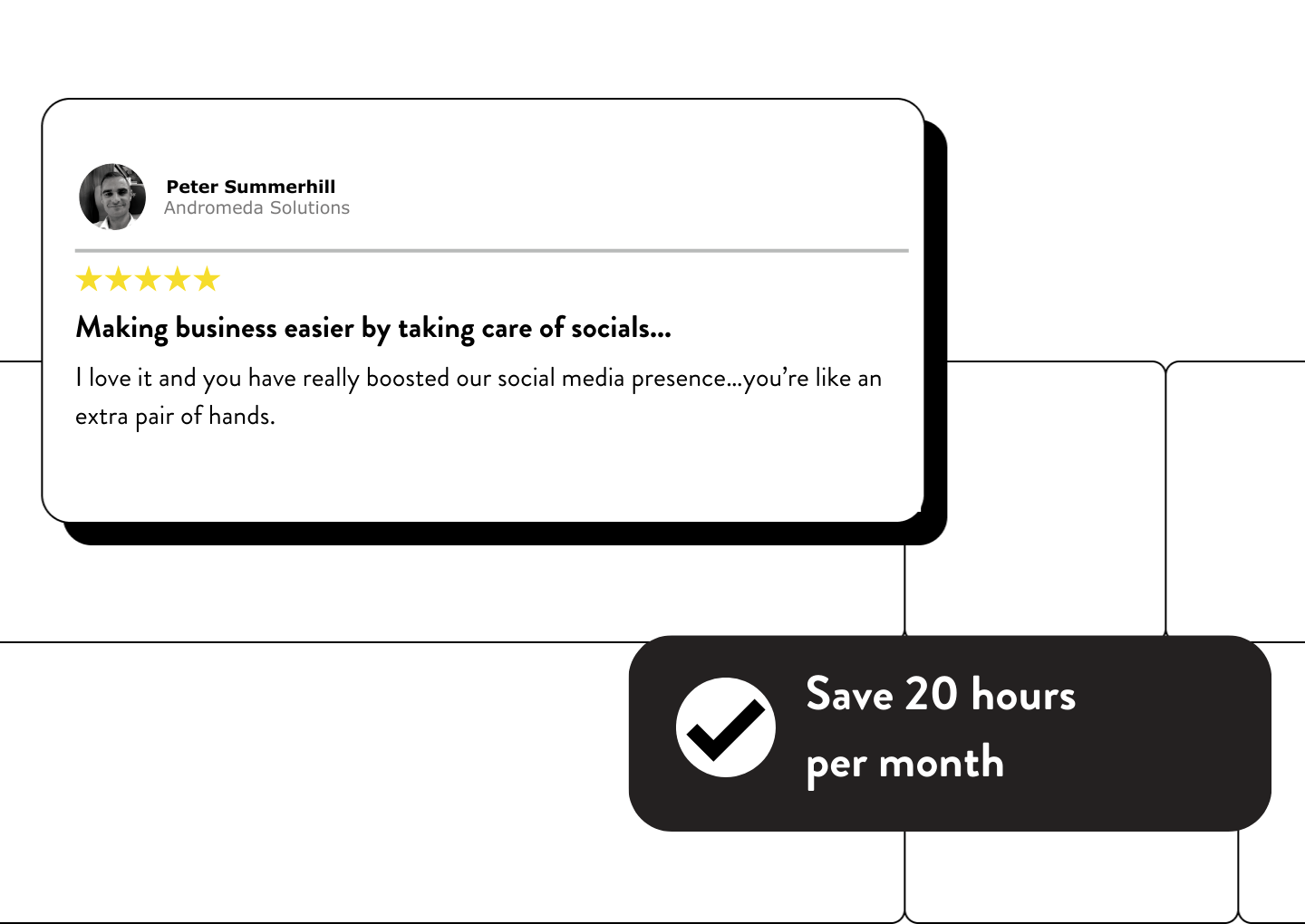 100 Pound Social Testimonials IT solutions mobile graphic