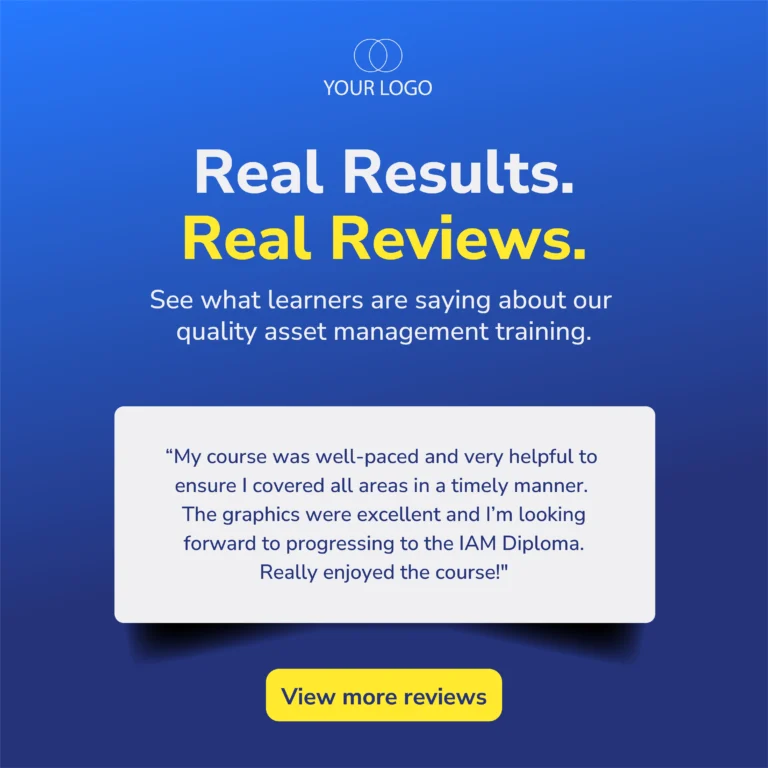Our asset management courses will meet and exceed your expectations in terms of quality.
