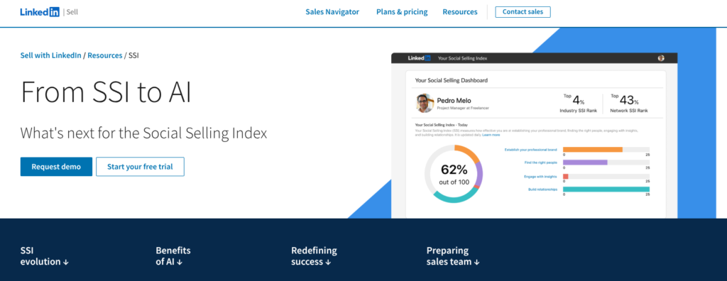 screenshot of LinkedIn Social Selling Index